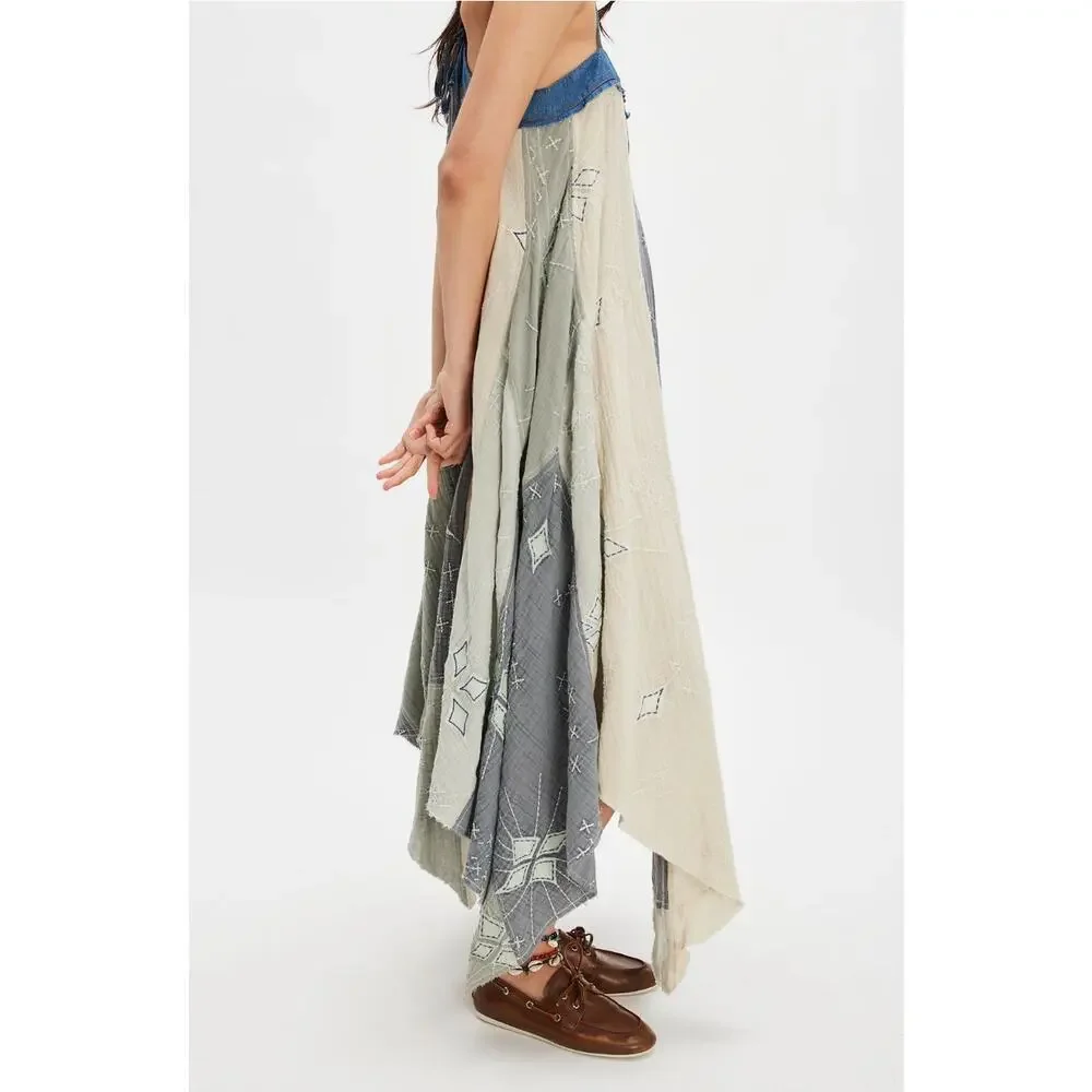 Free People northern star midi dress blue denim